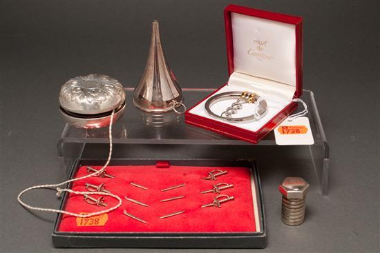 Appraisal: Assorted silver novelties including a Tiffany Co Funnel in H