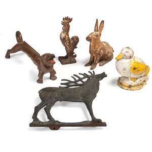 Appraisal: Five Cast Iron Animals Late th Early th Century comprising