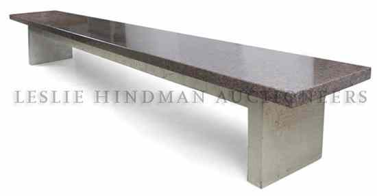 Appraisal: A Contemporary Marble and Silvered Bench having a rectangular top