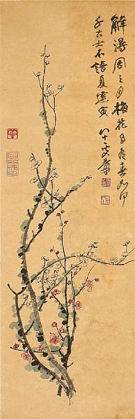 Appraisal: Property of various owners Hanging scroll ink and color on