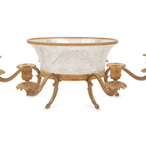 Appraisal: A French Gilt Bronze Mounted Cut Glass Centerpiece Late th