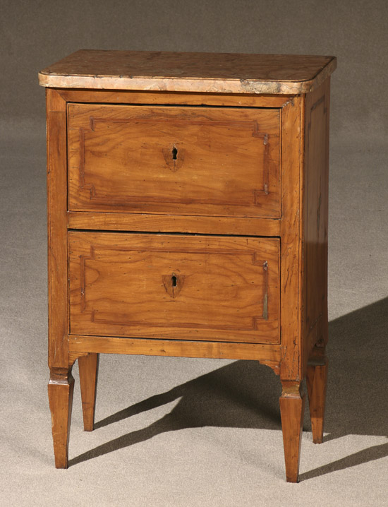 Appraisal: Italian Neoclassical Inlaid Fruitwood Petit Commode Early th Century Having