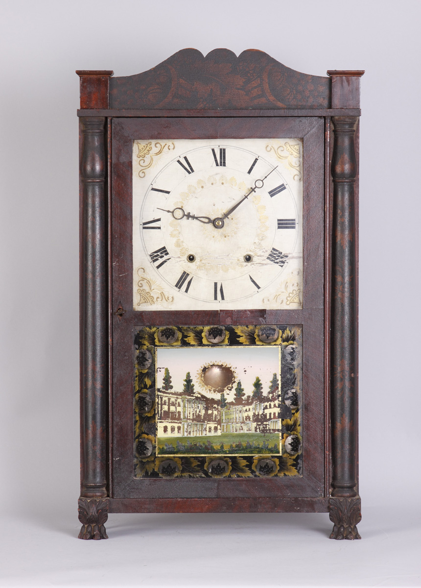 Appraisal: Eli Terry Sons Shelf Clock Mahogany case with original applied