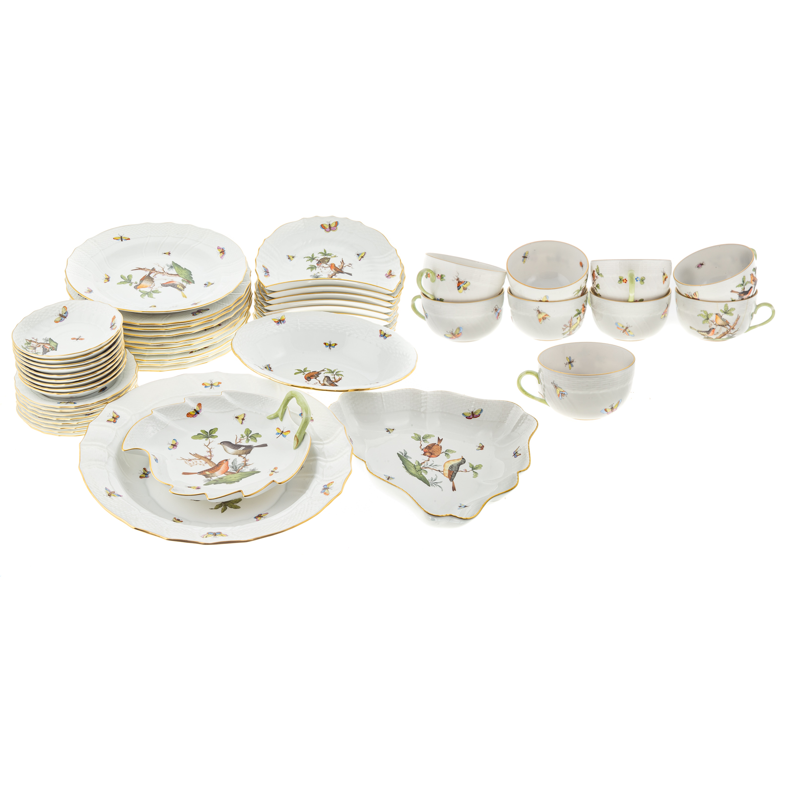 Appraisal: HEREND PARTIAL DINNER SERVICE ROTHSCHILD BIRD Approximately pieces includes dinner