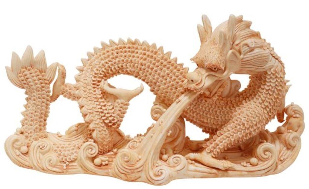 Appraisal: Legend of Asia porcelain sculpture Sea Dragon in a distressed