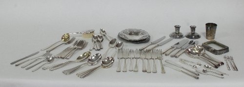 Appraisal: A large quantity of silver plated flatware including Scandinavian design