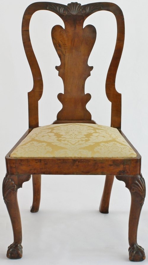 Appraisal: A George II side chair with shell carved top rail