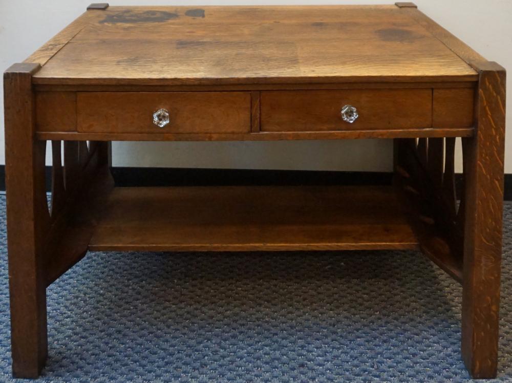 Appraisal: ARTS AND CRAFTS STYLE OAK DESK X X IN X