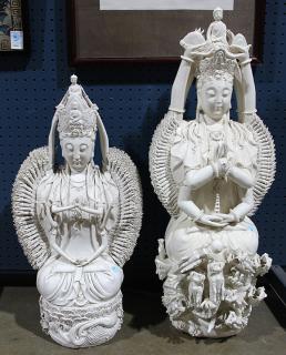 Appraisal: Two Chinese Blanc de Chine Guanyin lot of Chinese blanc