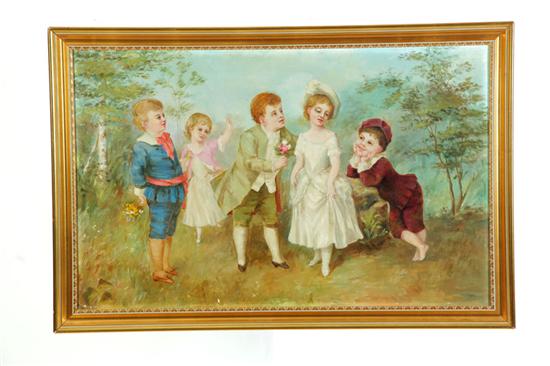 Appraisal: LANDSCAPE WITH WELL-DRESSED CHILDREN BRITISH EARLY TH CENTURY Oil on