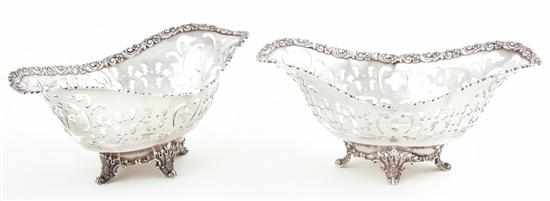 Appraisal: Pair Tiffany Co sterling reticulated baskets New York circa -