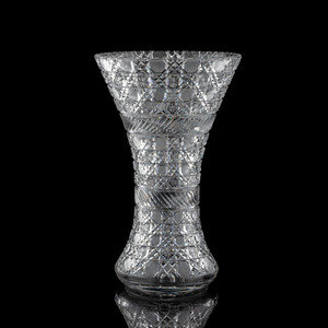 Appraisal: A Harvard and Brow-Cut Glass Wide-Mouth Vase Height inches Property