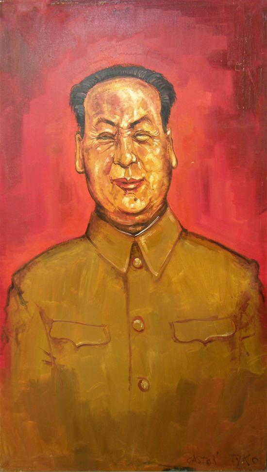 Appraisal: Gaston Tyko b 'Chairman Mao' signed oil on canvas x