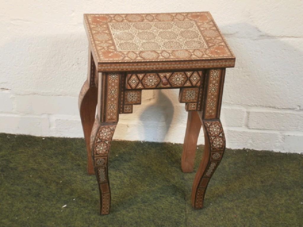 Appraisal: An Anglo Eastern inlaid occasional table with a rectangular top