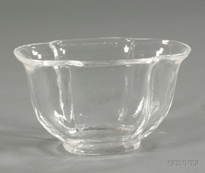 Appraisal: Steuben Molded Vase Glass Corning New York Ovoid colorless glass