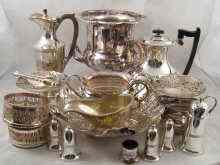 Appraisal: A mixed lot of silver plate comprising a three piece