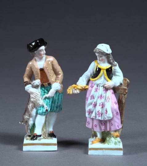 Appraisal: Pair of Good Wallendorf Porcelain Figures ca - one a