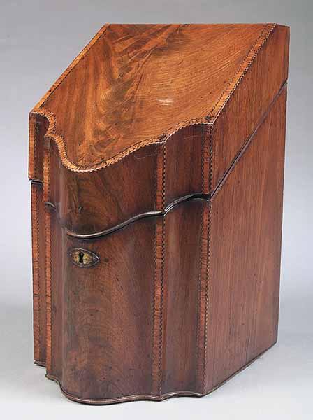 Appraisal: A George III Inlaid Mahogany Knife Box late th c