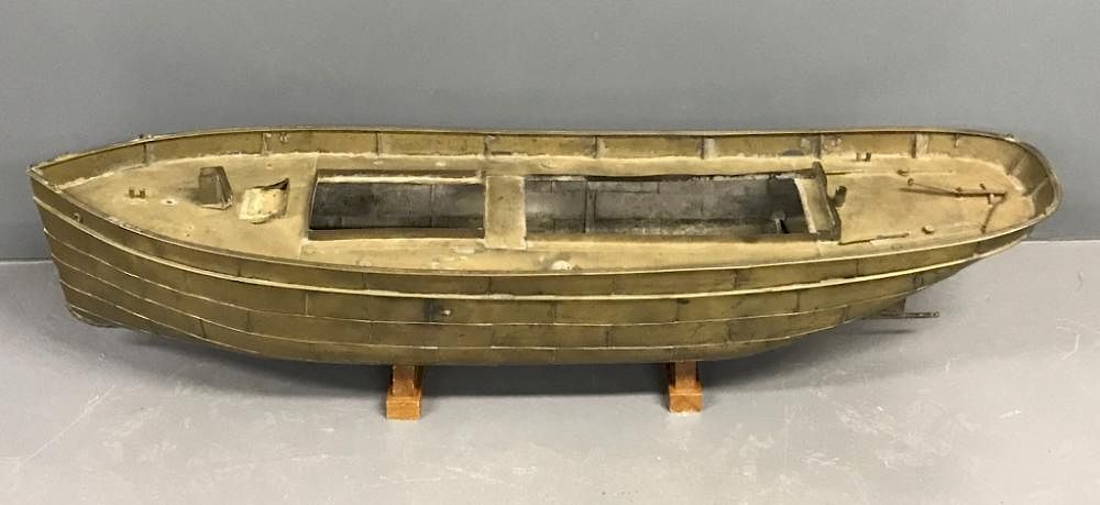 Appraisal: Large Brass Ship's Hull Large brass ship's hull as found