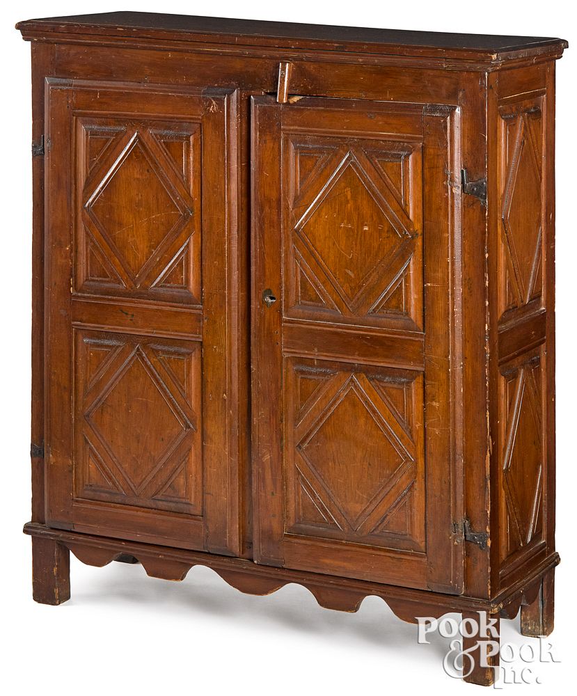 Appraisal: Continental pine cupboard late th c Continental pine cupboard late