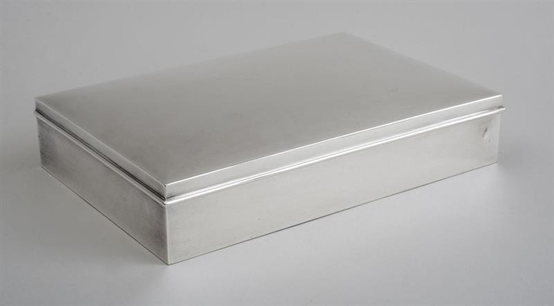 Appraisal: AMERICAN SILVER CIGAR BOX RETAILED BY TIFFANY CO NY Unembellished