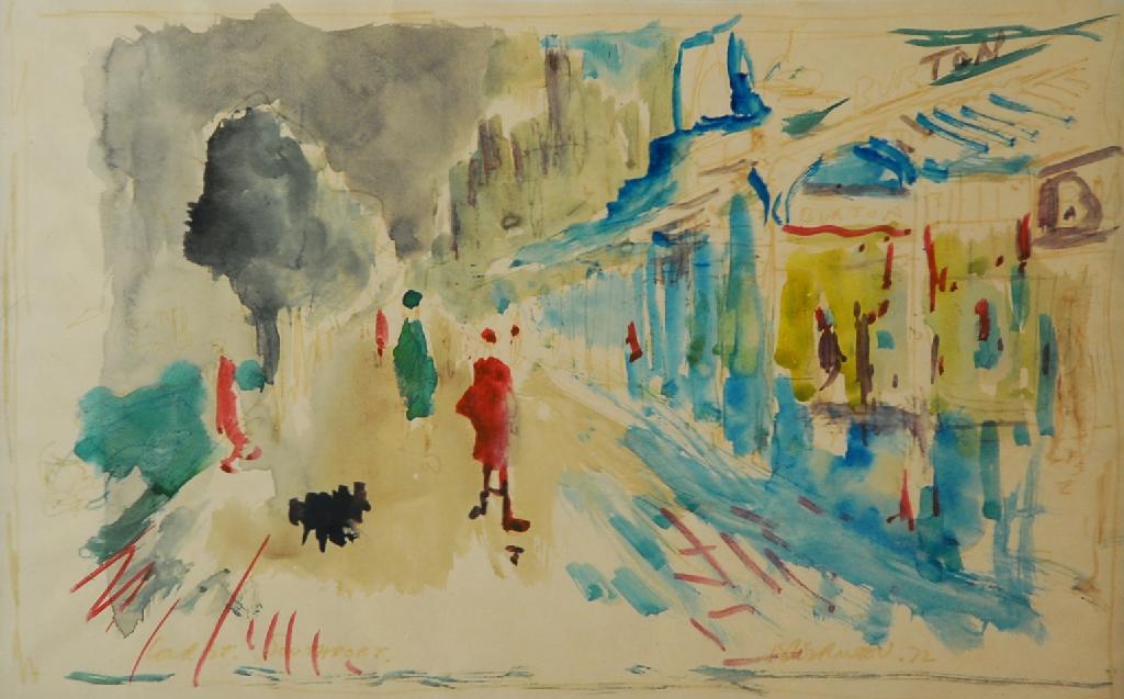 Appraisal: LAWRENCE ISHERWOOD - WATERCOLOUR Lord Street Southport signed and dated