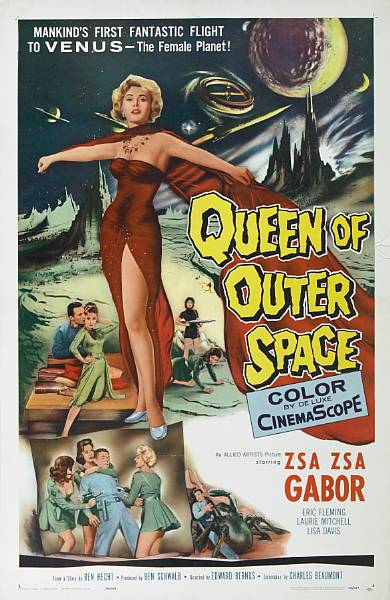 Appraisal: Queen of Outer Space Allied Arts one-sheet condition A- linen-backed