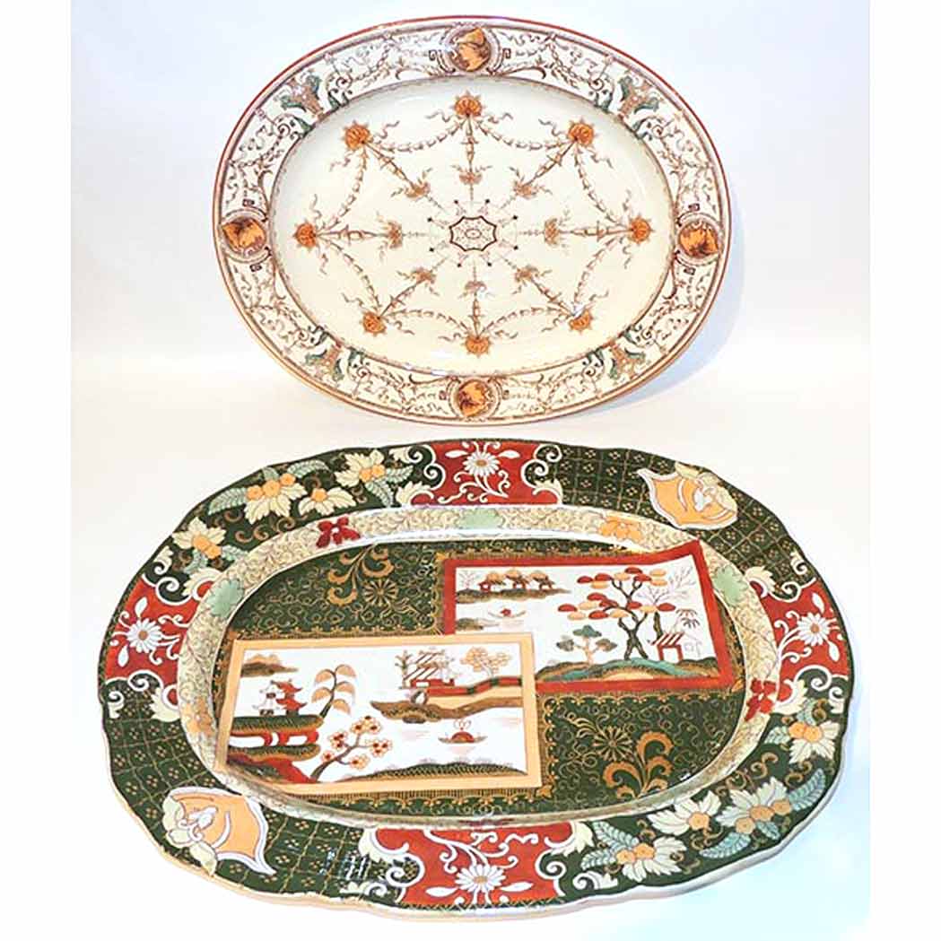 Appraisal: English Ironstone Platter Retailed by J Lownds Manchester th century