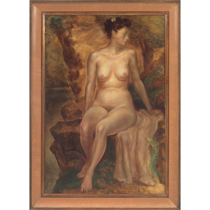 Appraisal: John Steuart Curry American - Nude Woman Seated on Rocks