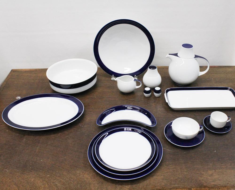 Appraisal: SIXTY-TWO PIECE HEINRICH CHINA SET Echt Kobalt with cobalt blue