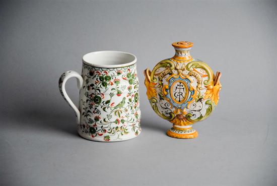 Appraisal: Two Pieces of Continental Porcelain and Maiolica a L th