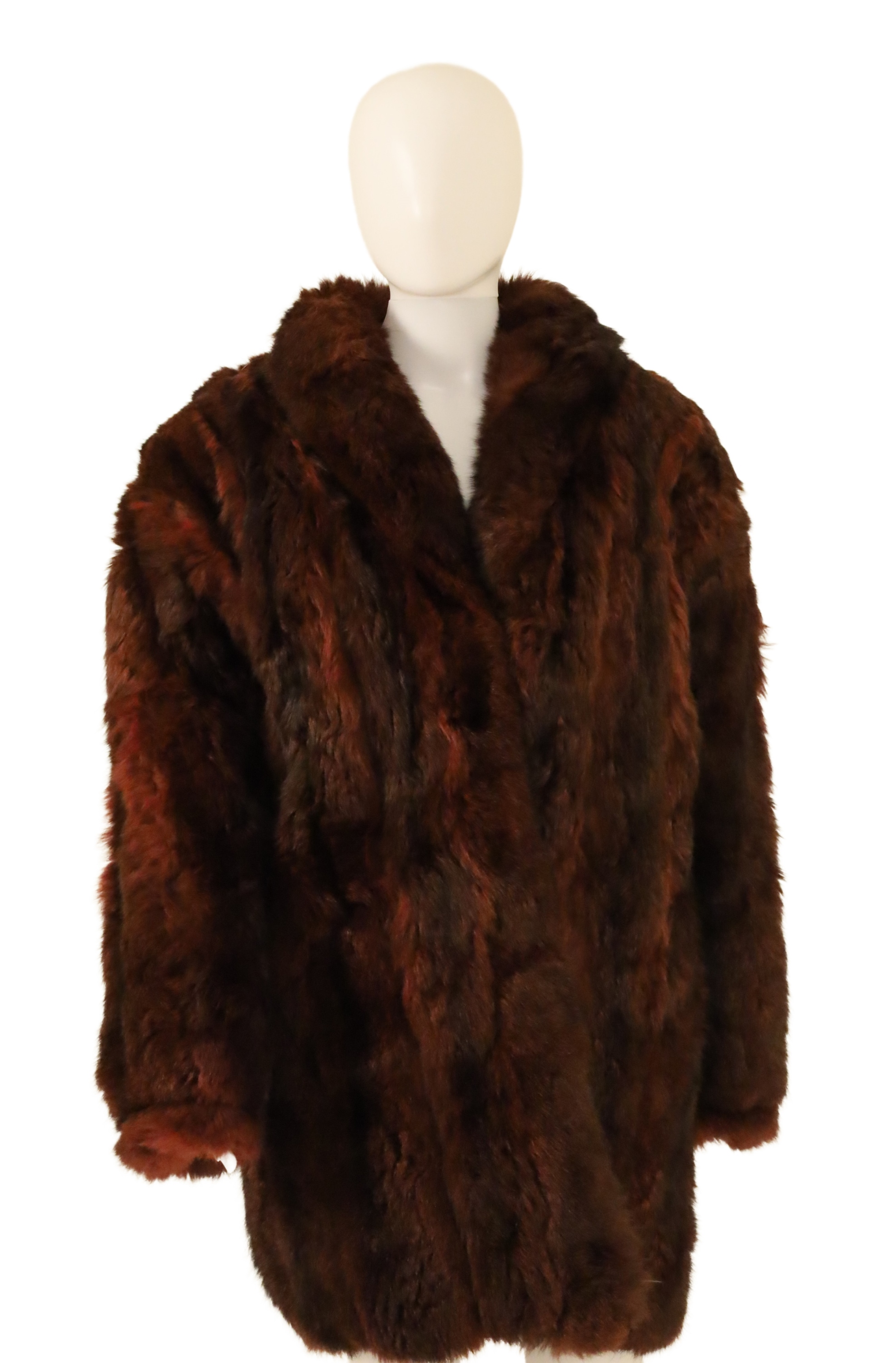 Appraisal: length fur jacket with V neck full length arms soft