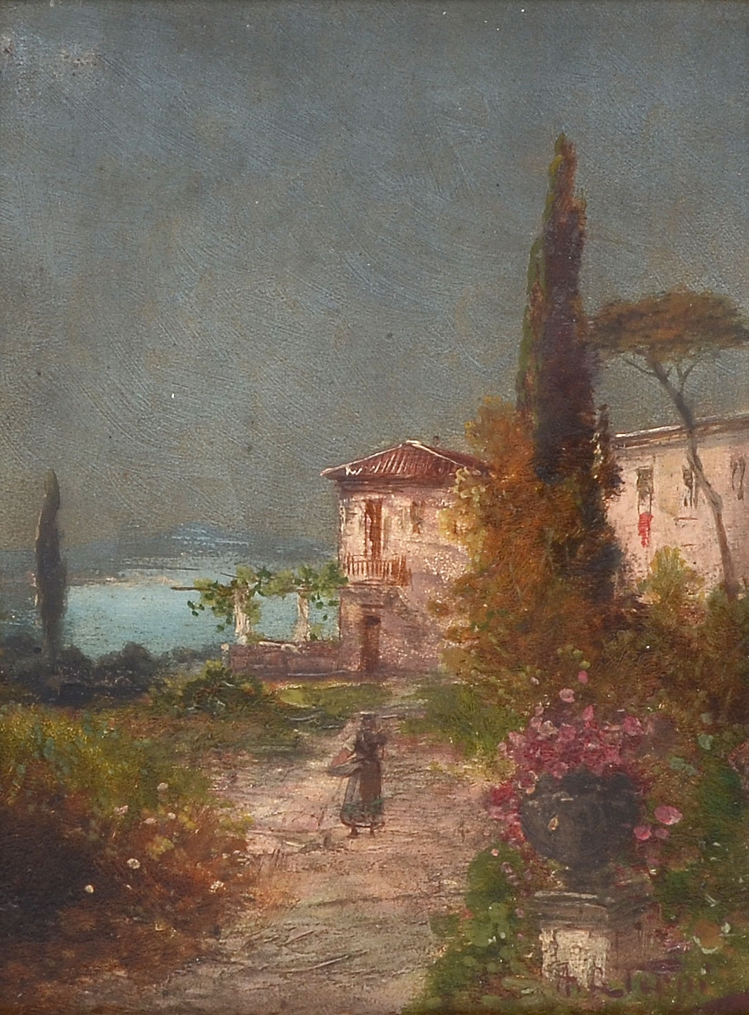 Appraisal: FISCHHOF Georg ''Near Castel Amare'' Oil Wood '' x ''