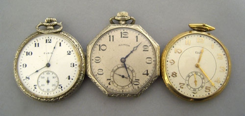 Appraisal: Two Elgin pocket watches together with an Illinois watch