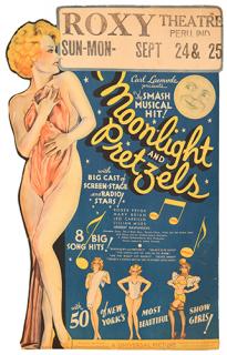 Appraisal: Moonlight and Pretzels Universal Window card x Pinup-style color lithograph