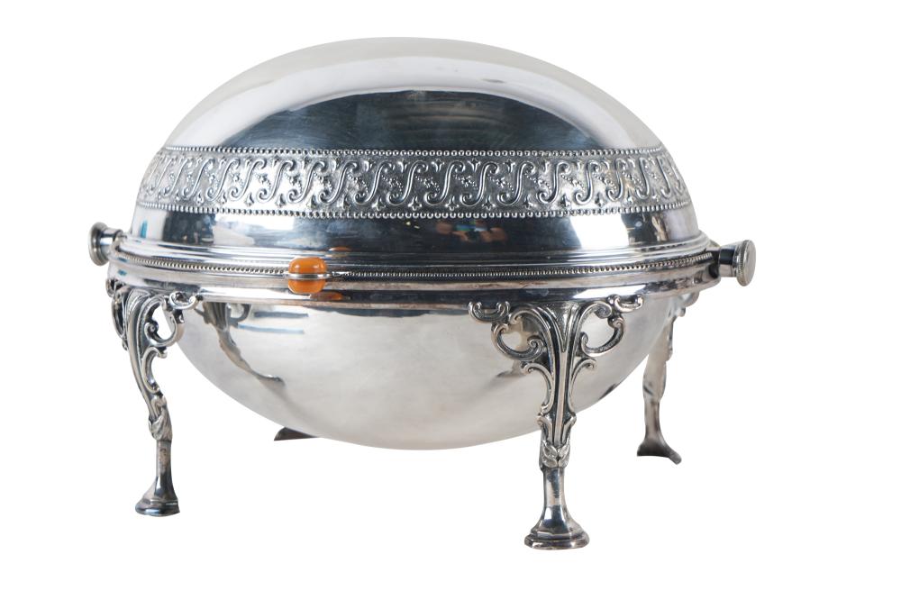 Appraisal: SILVERPLATE DOMED ENTREEunmarked with inserts Condition scratches to interior Light