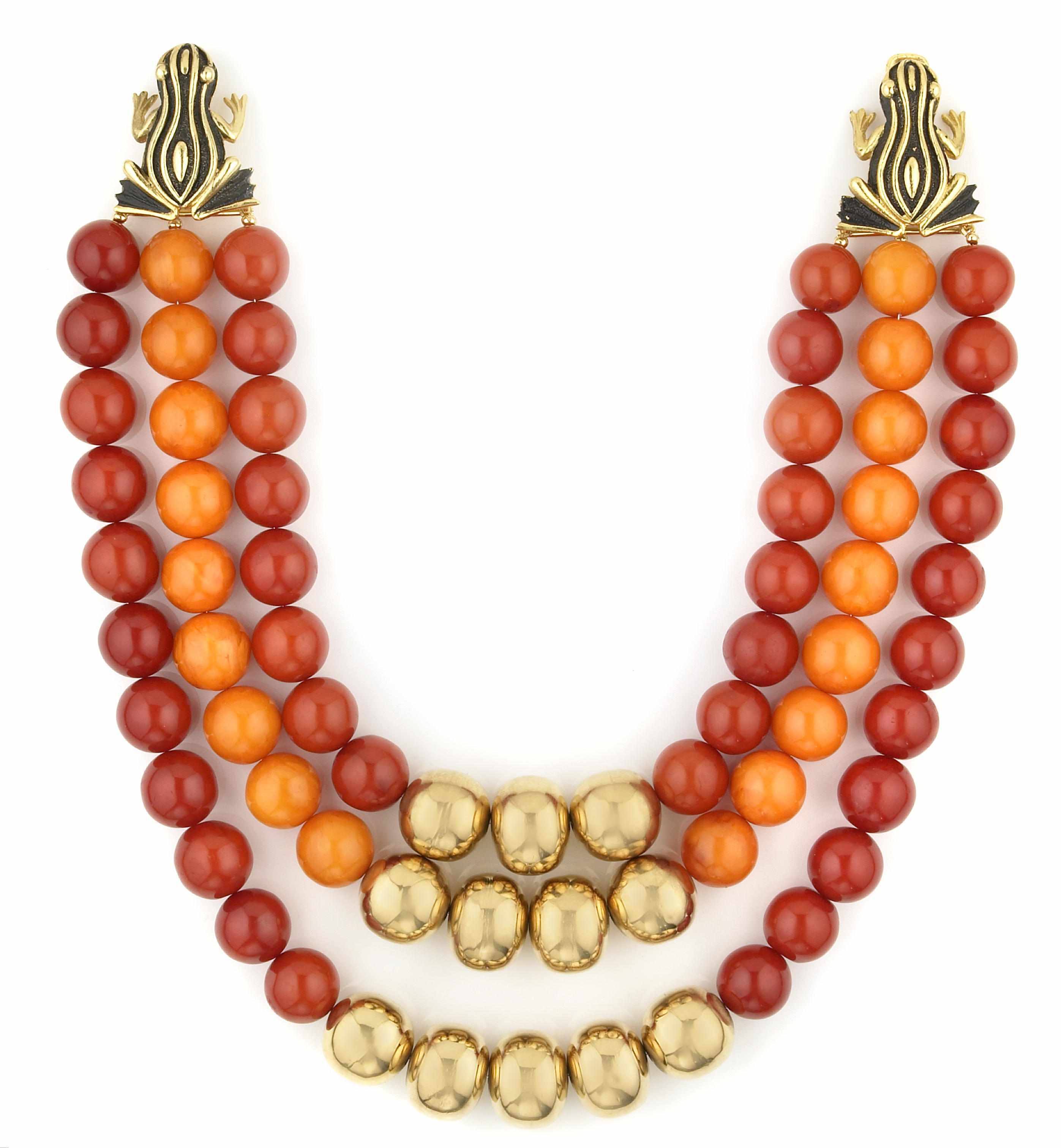 Appraisal: Tony Duquette American - sA resin bead and vermeil necklace