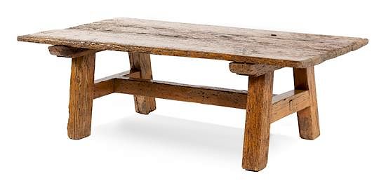 Appraisal: A Provincial Hardwood Low Table Height x width x depth