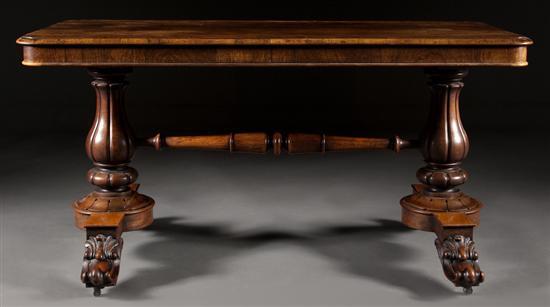 Appraisal: William IV carved rosewood library table circa in H in