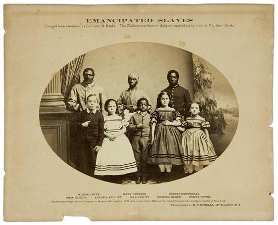 Appraisal: SLAVERY - M H KIMBALL photographer Emancipated Slaves Brought from