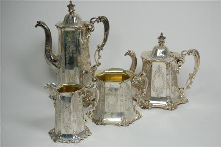 Appraisal: A Victorian four piece tea and coffee service by George