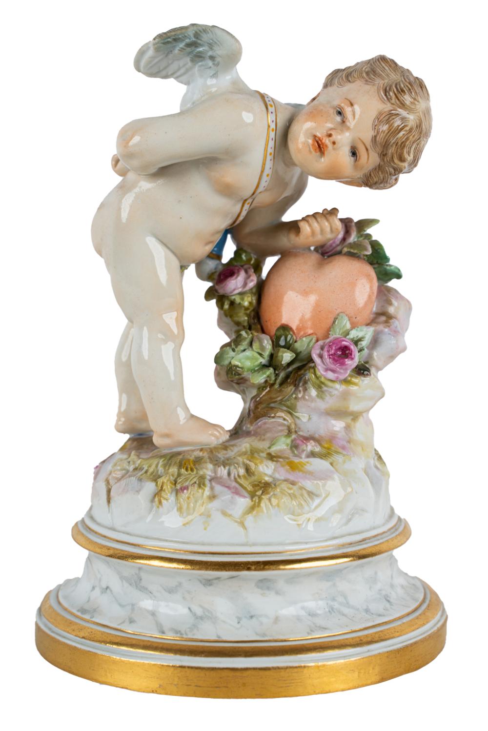 Appraisal: MEISSEN PORCELAIN CHERUB FIGUREunderglaze blue crossed swords mark the cherub