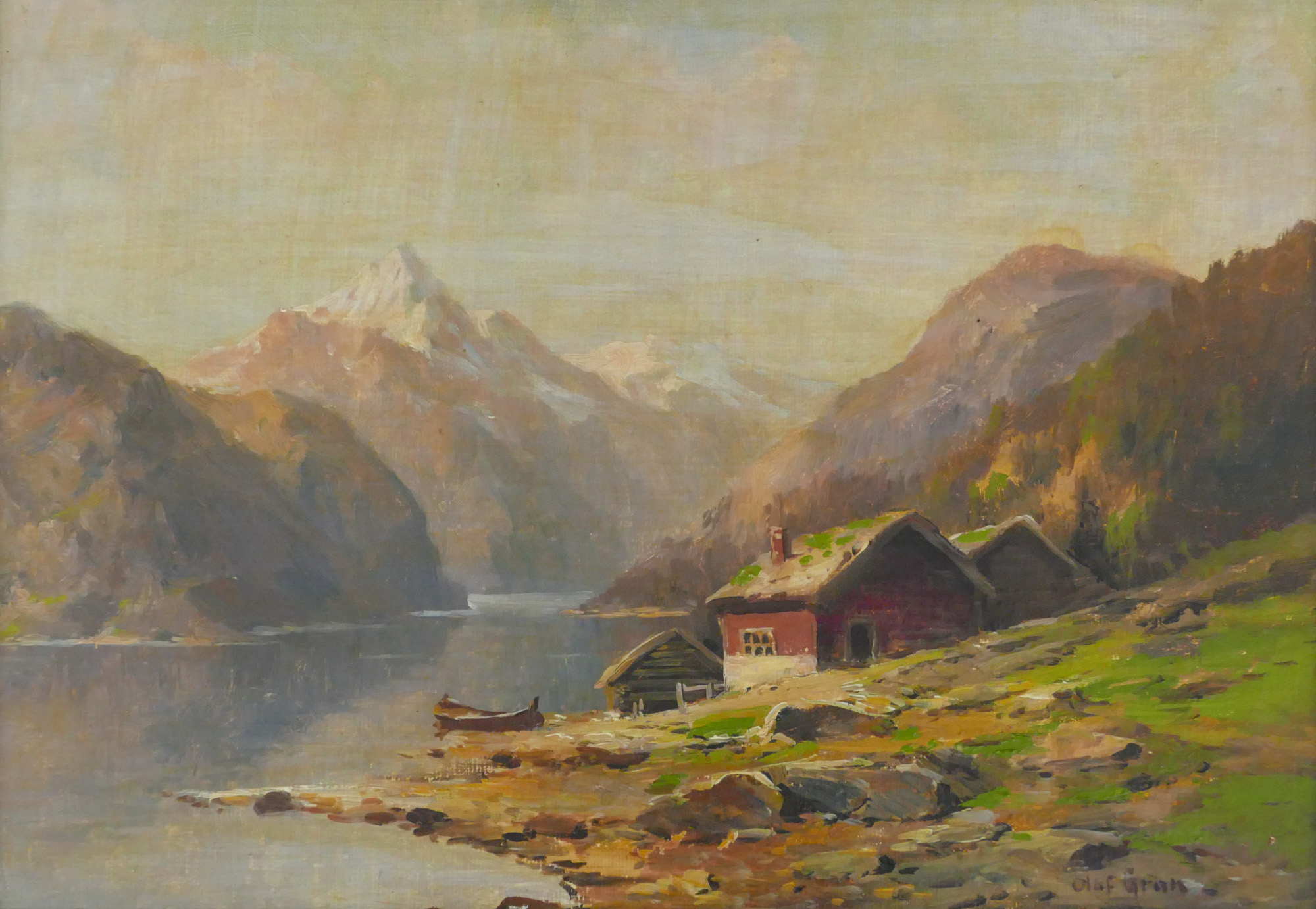 Appraisal: Harold Hall - American ''Norwegian Fjord'' Oil on Board ''x