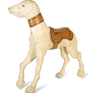 Appraisal: A Carousel Figure of a Standing Dog th Century white