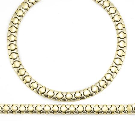 Appraisal: Two-Color Gold Necklace and Bracelet Estimate -