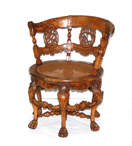 Appraisal: A pair of Anglo Indian caned hardwood chairs th century