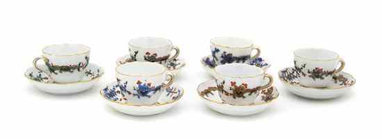 Appraisal: A Meissen Porcelain Cased Demitasse Set in the Dragon pattern