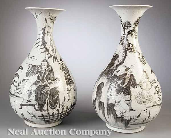 Appraisal: A Monumental Pair of Chinese Baluster-Form Vases each identically painted