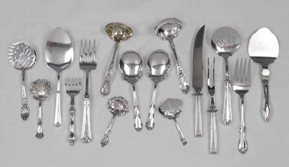 Appraisal: ESTATE COLLECTION OF STERLING SILVER SERVING PIECES Approx pieces by