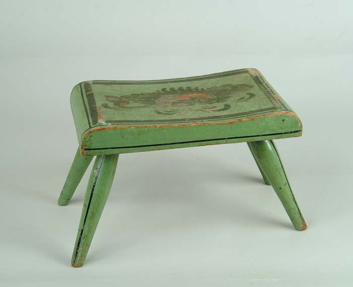 Appraisal: EARLY PAINTED WINDSOR STOOL This folk art stool retaining original